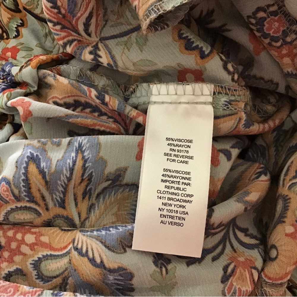 TAHARI Wide Leg Blue Paisley Flower Print Palazzo Pants Cropped Pull On Size 3X - Picture 5 of 5